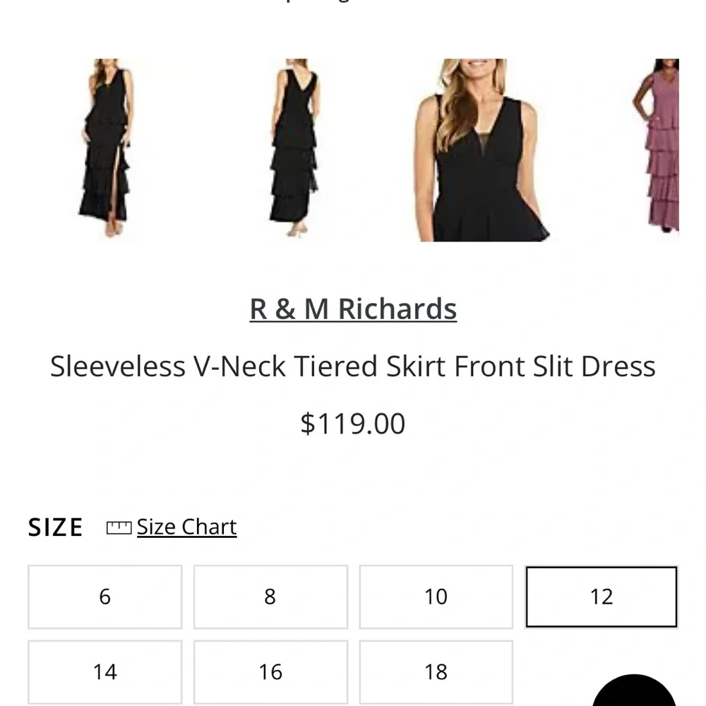 R&M Richards Black Tiered Maxi Dress - Picture 11 of 11